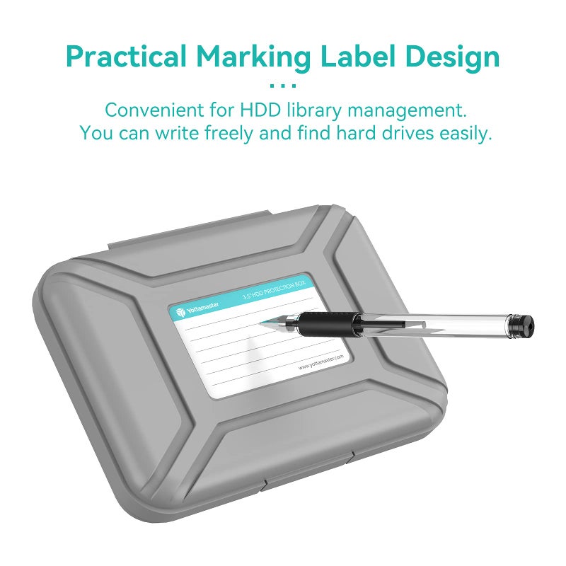 Yottamaster 5-Pack Yottamaster 3.5 Inch Portable HDD Case / External Hard Drive Case -Gray - Image 5